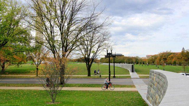 View of the Potomac Park Floodwall System along 17th Street in Washington, D.C.